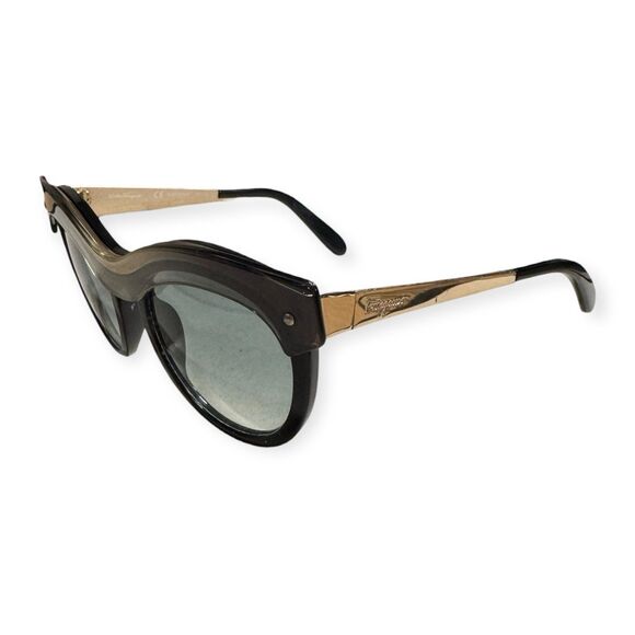 Salvatore Ferragamo 774 Sunglasses Women Black‎ Translucent 